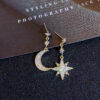Light Luxury Asymmetrical Star & Moon Drop Earrings