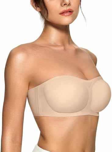 OEAK Womens Strapless Bras Push Up Bandeau Bra Non Slip Wire OEAK Womens Strapless Bras Push Up Bandeau Bra Non Slip Wire