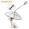 Transparent Pet Umbrella Dog Leash with Adjustable C-Shaped Handle, Rainy Day Walking