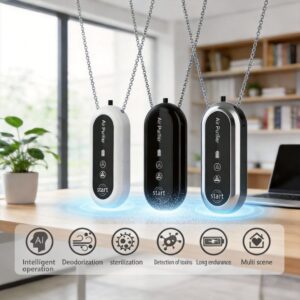 Necklace Air Purifier, Rechargeable Portable Necklace, Small Car-Mounted Negative Ion Air Purifier