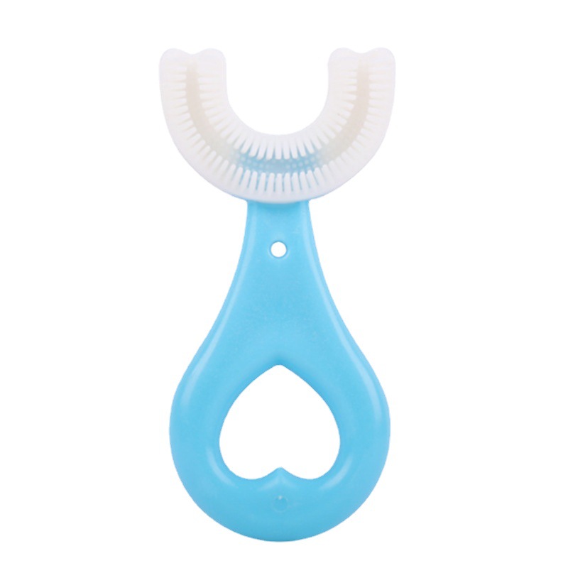 Gentle U-Shape Silicone Toothbrush for Kids Pink - Clean Teeth