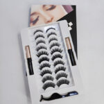 Wholesale cross-border European and American new glue-free magnets with clip eyelashes set mama style invisible magnetic false eyelashes