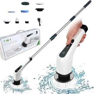 Multifunctional cordless electric cleaning brush for household use, toilet and kitchen, extendable 9-in-1 portable cleaning brush