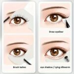 Eyeliner and eyelash extension aid with crescent-shaped baffle – a multi-functional makeup tool for beginners to apply eye makeup, including under-eye bags and eyeshadow.