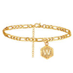 O1CN01FGg3xz2Hef0qg1B1R_3843369176-0-cib.jpg New cross-border summer anklet European and American creative hexagonal letter A copper foot ornaments stainless steel fashion accessories