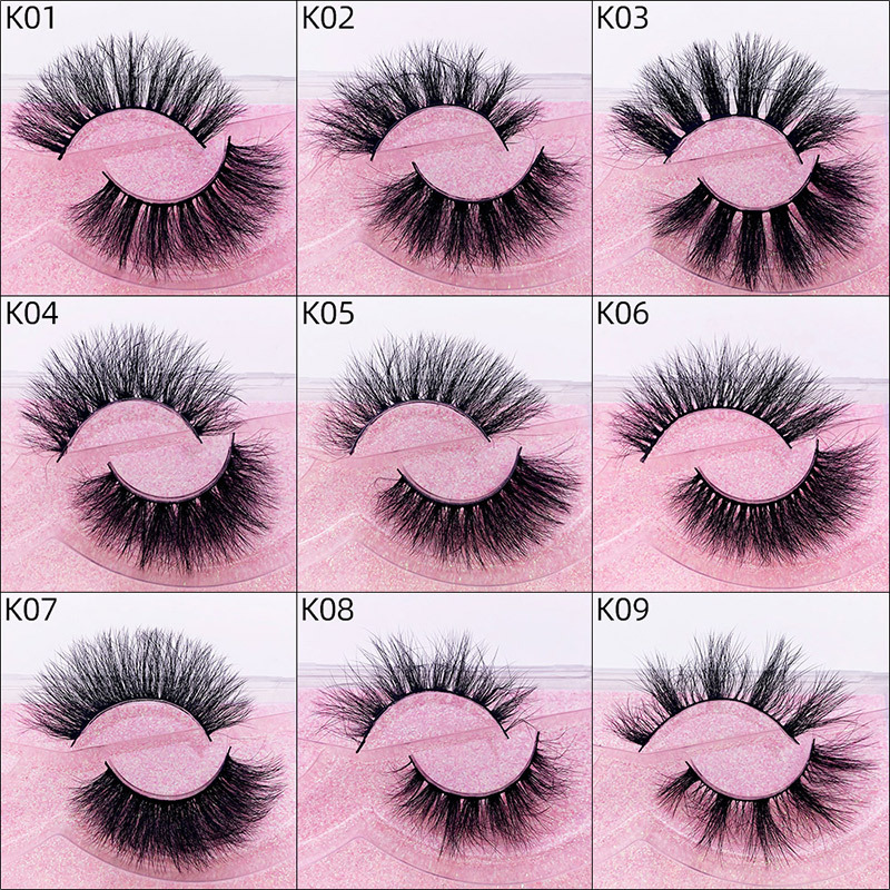 New product 5d mink hair fried false eyelashes natural thick style messy curled eyelashes K01-K12 pull-out box