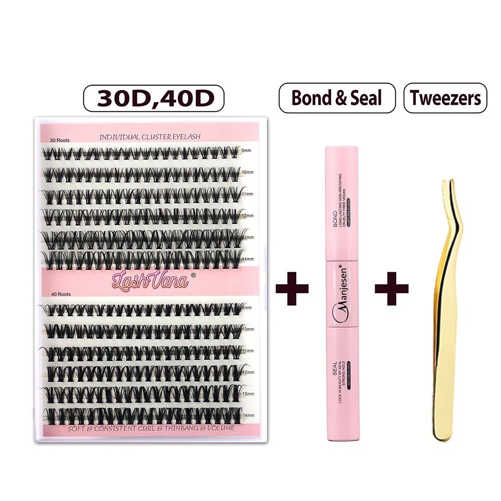 Natural Single Cluster False Eyelashes DIY Extension Set