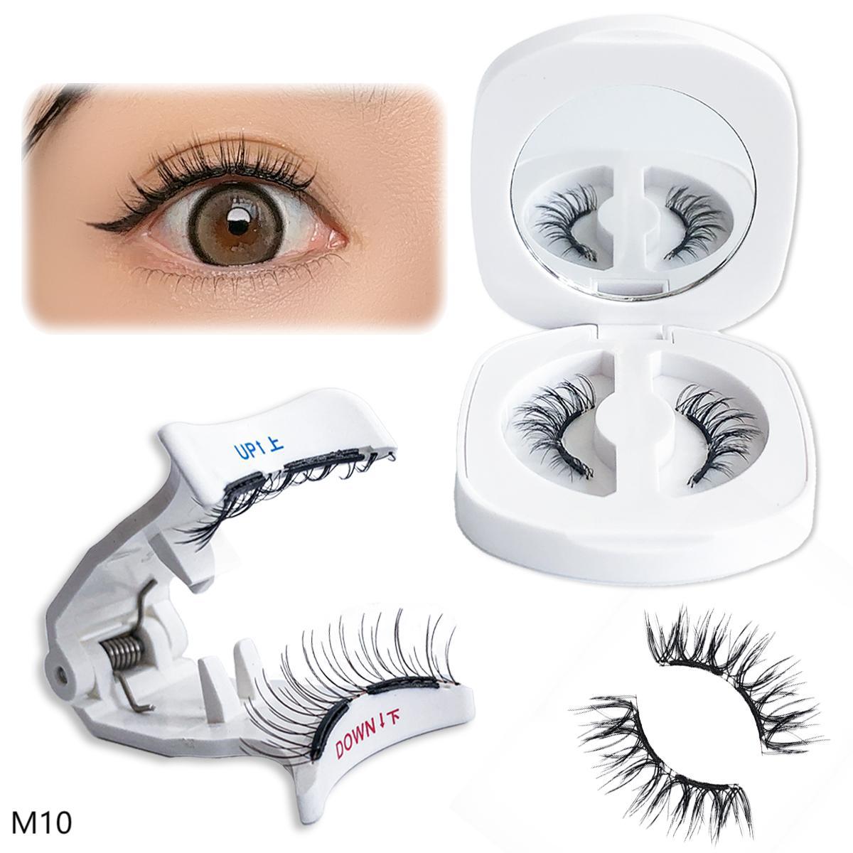 Soft magnetic adhesive zero-glue false eyelashes, ultra-natural, realistic, thick, curled, and portable M02 style, the same style as YueTong false eyelashes.