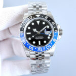 Glow-in-the-Dark GMT Mechanical Watch with Steel Strap 40.5 mm