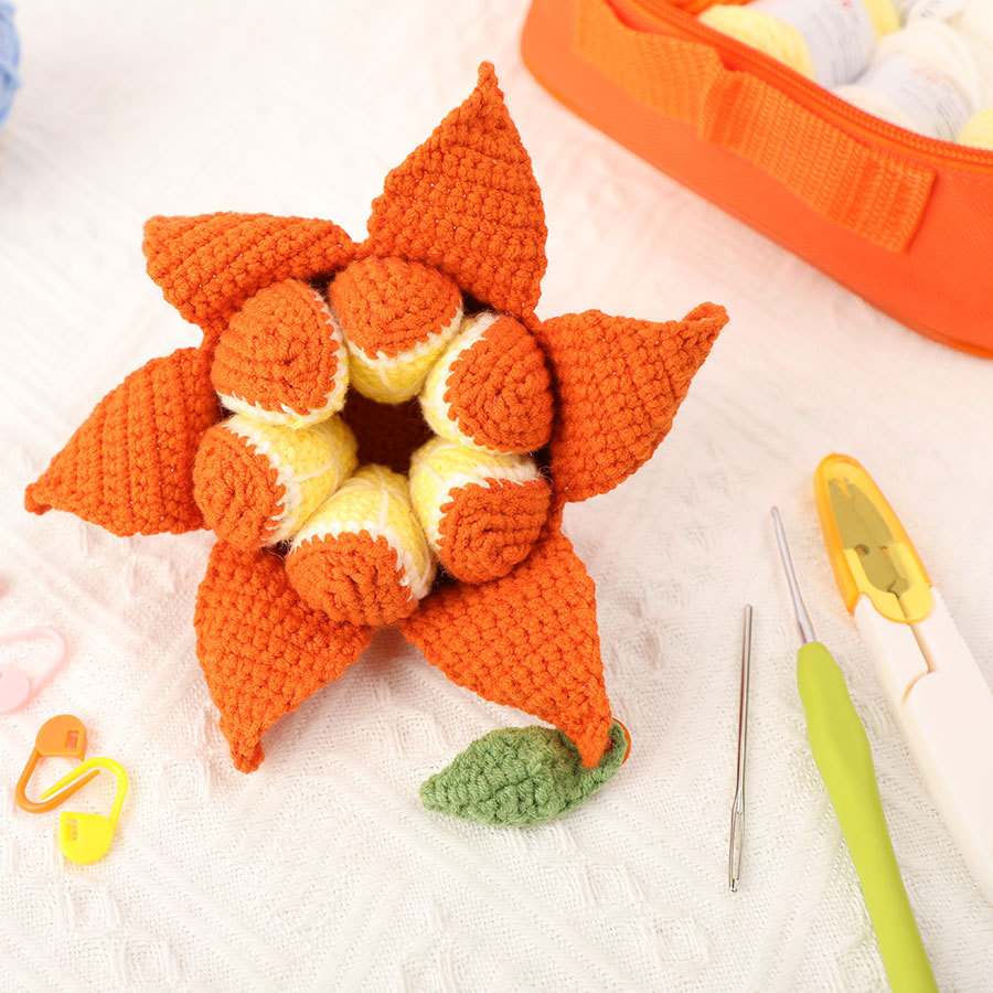 New beginner DIY hand-knitting material kit: Orange pendant yarn crochet set, cultural crochet ornament. New beginner DIY hand-knitting material kit: Orange pendant yarn crochet set, cultural crochet ornament.