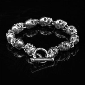 Retro Punk Skull Motorcycle Bracelet Handmade Zinc Alloy