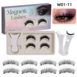 Thick Curled Magnetic False Eyelashes Set, No-Removal + Curler Box