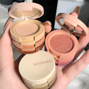 HERORANGE Breeze Floating Three-Color Eyeshadow Palette: Matte, Shimmer, and Subtle Shading in Earth Tones