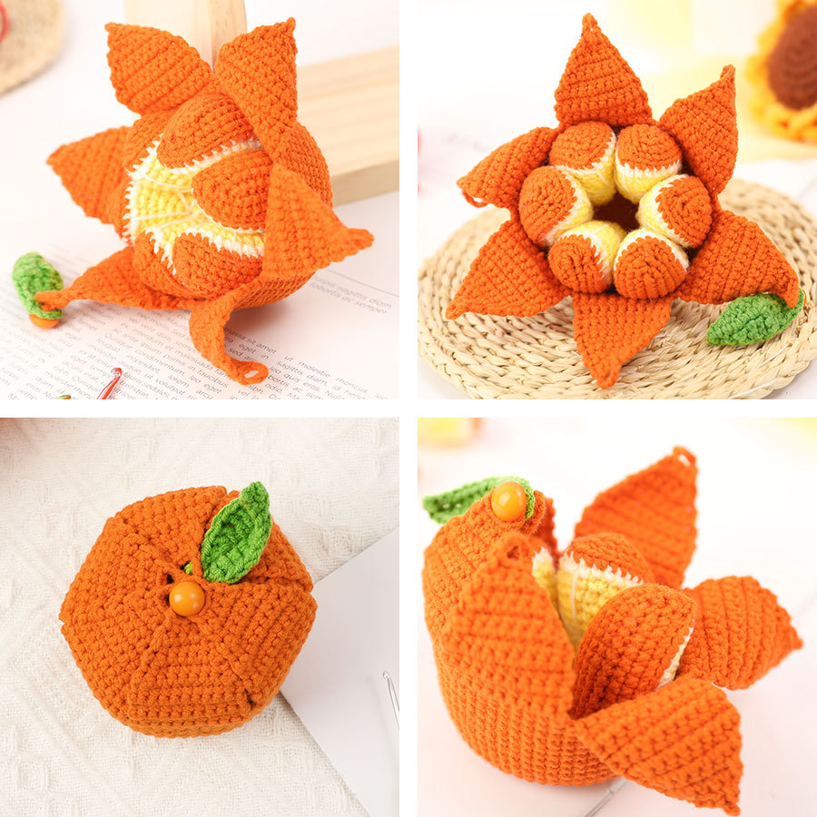New beginner DIY hand-knitting material kit: Orange pendant yarn crochet set, cultural crochet ornament. New beginner DIY hand-knitting material kit: Orange pendant yarn crochet set, cultural crochet ornament.
