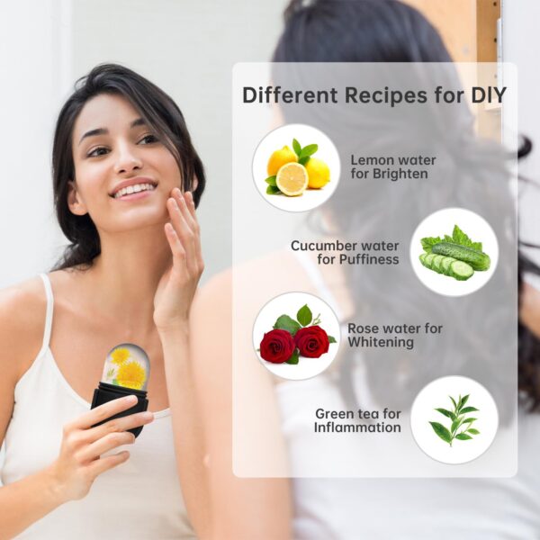 Stainless steel facial ice tray set, portable facial gua sha board, skincare tool, silicone facial ice tray