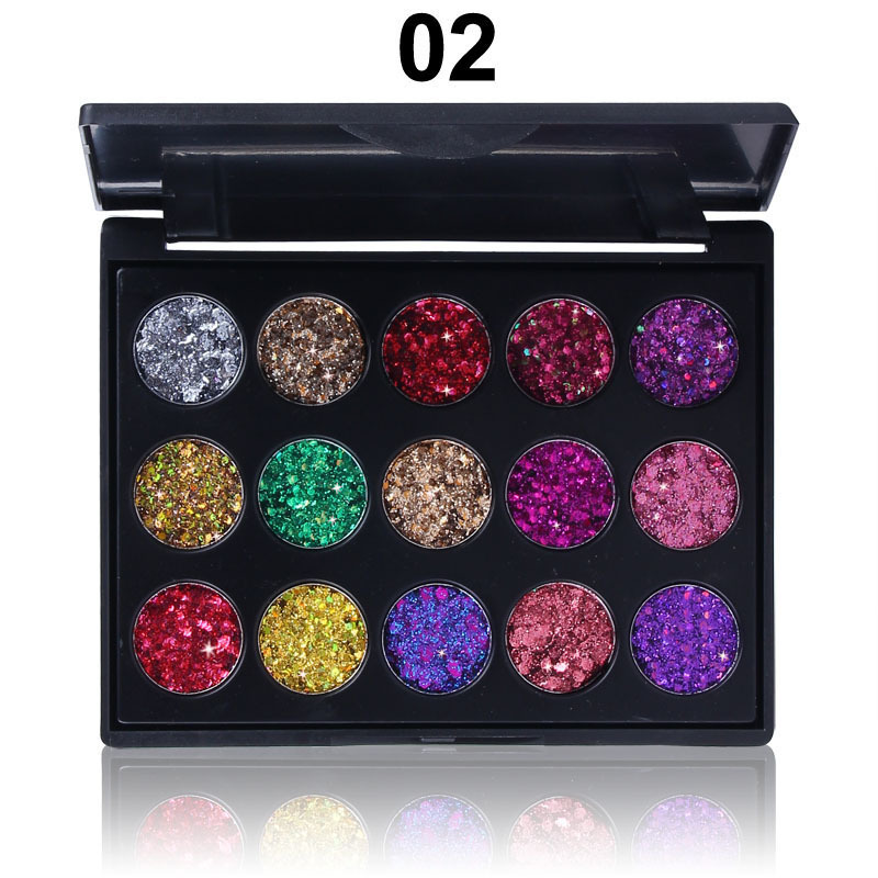 Shimmering 15-Color Diamond Sequin Glitter Eyeshadow Palette