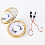 Magnetic glue-free three-magnet false eyelashes set with clips collection one pair of reusable magnetic false eyelashes