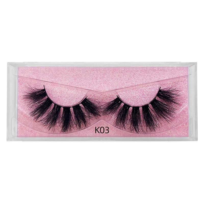 New product 5d mink hair fried false eyelashes natural thick style messy curled eyelashes K01-K12 pull-out box