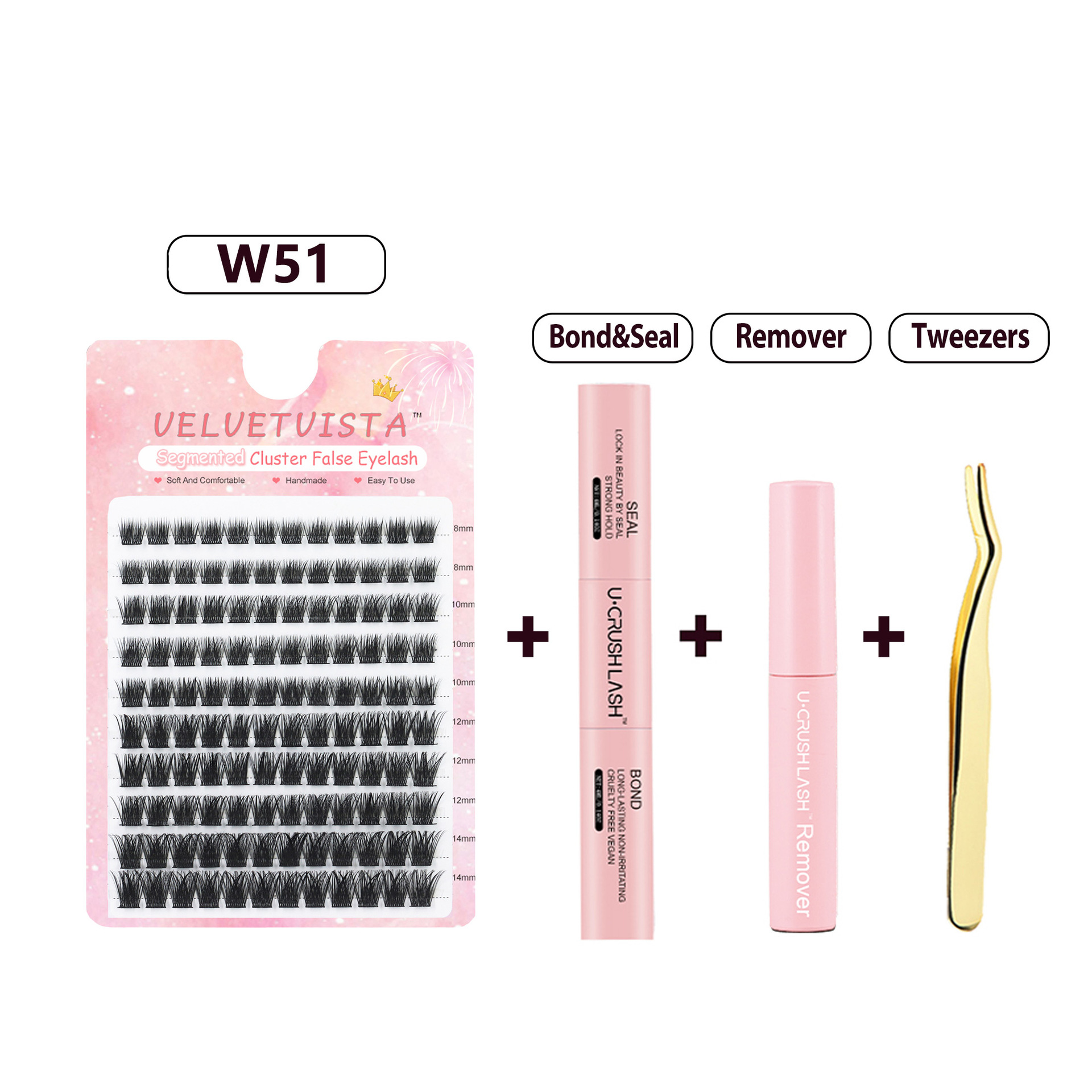DIY Upper Eyelash Extension Kit with Thick Curly False Lashes