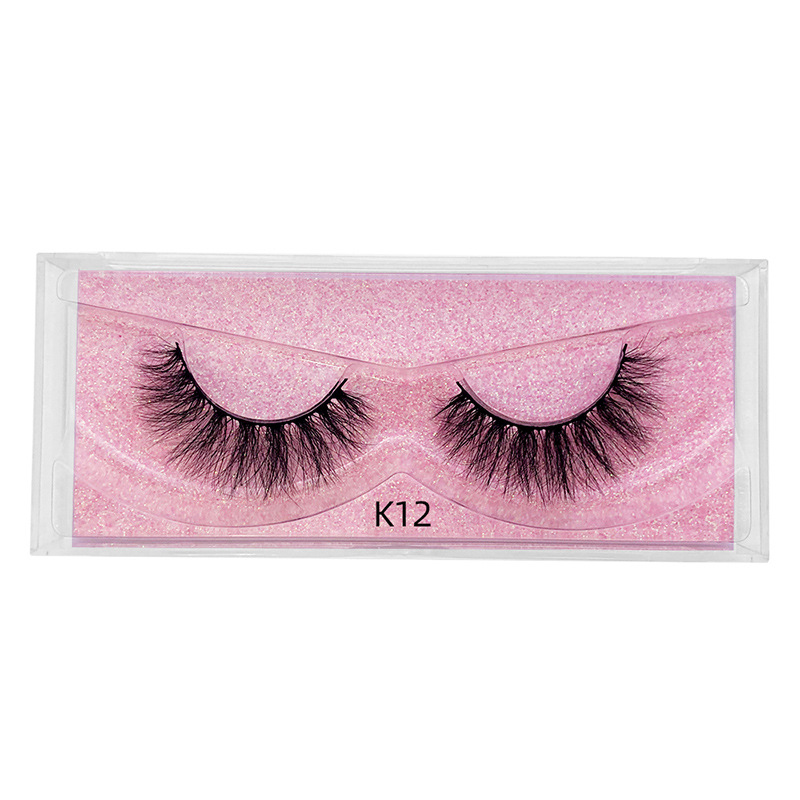 New product 5d mink hair fried false eyelashes natural thick style messy curled eyelashes K01-K12 pull-out box