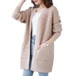 Women's mid-length cardigan for spring and autumn 2021, plus size, loose knitted shawl, versatile sweater.