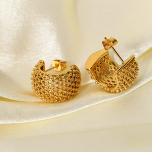New INS style mesh earrings 18k gold earrings stainless steel titanium steel earrings earrings