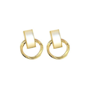 Statement Retro Geometric Earrings with 925 Silver Needles