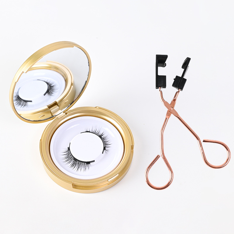 Magnetic glue-free three-magnet false eyelashes set with clips collection one pair of reusable magnetic false eyelashes
