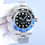 Glow-in-the-Dark GMT Mechanical Watch with Steel Strap 40.5 mm