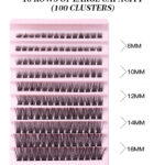 Natural Black Cluster Fake Eyelashes with Segmented Double Tape