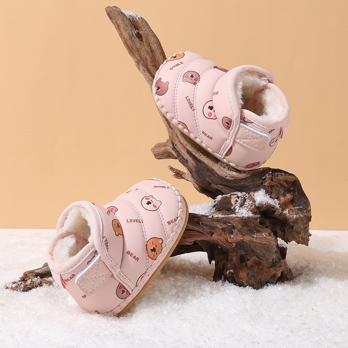 Warm Fleece-Lined Toddler Snow Boots with Anti-Slip Sole Warm Fleece-Lined Toddler Snow Boots with Anti-Slip Sole