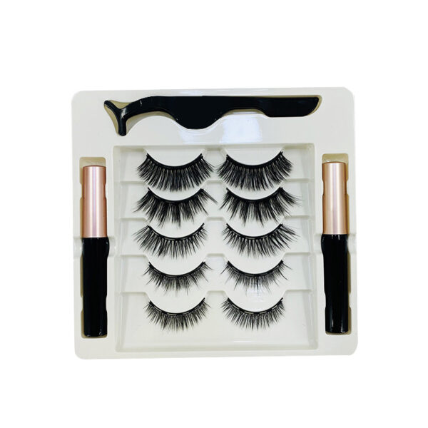 Wholesale cross-border European and American new glue-free magnets with clip eyelashes set mama style invisible magnetic false eyelashes