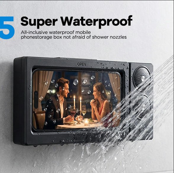 New cross-border waterproof touch screen phone case holder, shower watch-watching Bluetooth speaker New cross-border waterproof touch screen phone case holder, shower watch-watching Bluetooth speaker