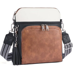 Retro PU Shell Crossbody Bag for Women, Zipper Square