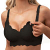Front-Opening Wire-Free Nursing Bra for Postpartum, Black