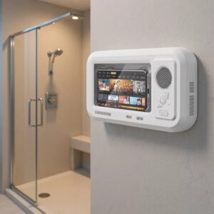 New waterproof touch screen phone holder for bathroom use, perfect for watching videos in the shower, Bluetooth mini speaker, portable for watching videos. New waterproof touch screen phone holder for bathroom use, perfect for watching videos in the shower, Bluetooth mini speaker, portable for watching videos.