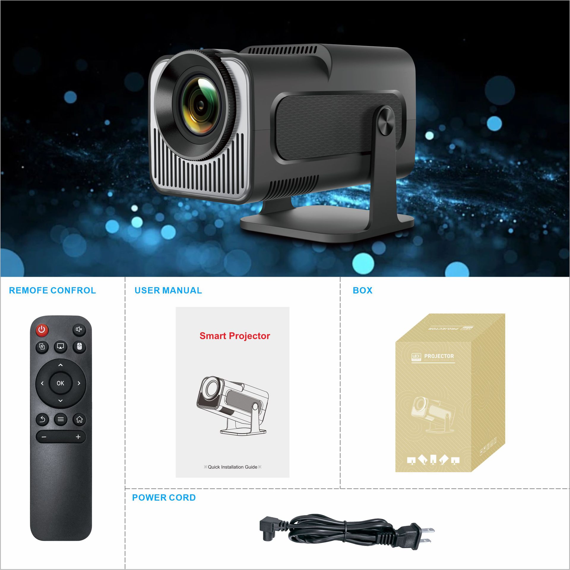 HY300/HY300pro projector, smart Android 4K home wireless portable screen projection 13720P. HY300/HY300pro projector, smart Android 4K home wireless portable screen projection 13720P.