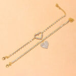 Shiny Rhinestone Love Anklet Set for Gold or Silver