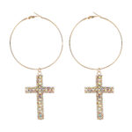 O1CN01VlSFVD2II327DVkUD_2473019262-0-cib.jpg Geometric Diamond-Cut Cross Claw Chain Earrings for Women