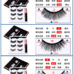Magnetic eyeliner liquid false eyelashes three-dimensional curling thick eyelashes chemical fiber simulation pure handmade magnet false eyelashes