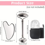 Stainless steel facial ice tray set, portable facial gua sha board, skincare tool, silicone facial ice tray