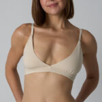 Deep V Wire-Free Pure Cotton Triangle Bralette for Home Wear