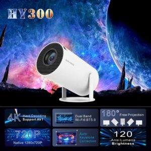 HY300/HY300pro projector, smart Android 4K home wireless portable screen projection 13720P.