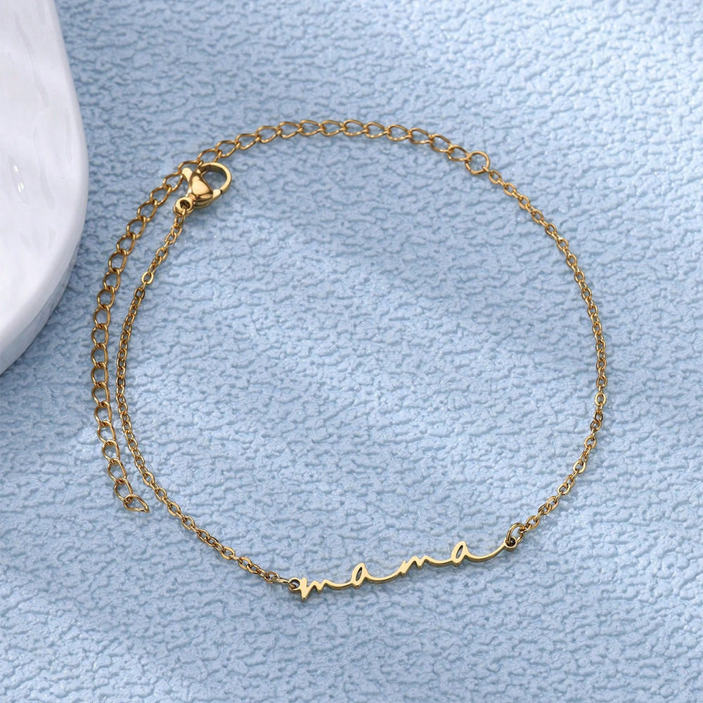 Adjustable Mama Letter Stainless Steel Bracelet Anklet