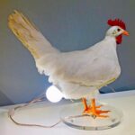 O1CN01bLo7Lb2Gi2WHjgdb2_2209606839048-0-cib.jpg New cross-border style Easter white rooster lamp, artificial chicken ornament, resin design table lamp bulb.