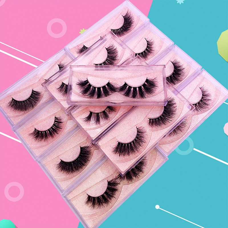 New product 5d mink hair fried false eyelashes natural thick style messy curled eyelashes K01-K12 pull-out box