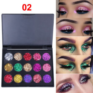 Shimmering 15-Color Diamond Sequin Glitter Eyeshadow Palette