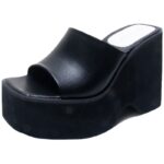 O1CN01cgmEz625zTz8vvB2M_2219598527597-0-cib.jpg Thick-Sole Wedge Flip-Flops with Square Peep Toe - Black/White