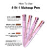 Matte 4-in-1 Makeup Pen with Chalk Refill for Brows, Lips