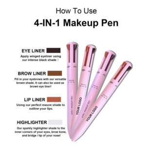 Matte 4-in-1 Makeup Pen with Chalk Refill for Brows, Lips